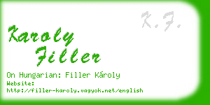 karoly filler business card