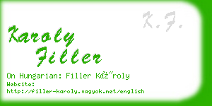 karoly filler business card